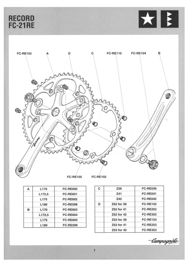 Campagnolo FC-RE104 Record Chorus Crank Bolts NOS 1995-1